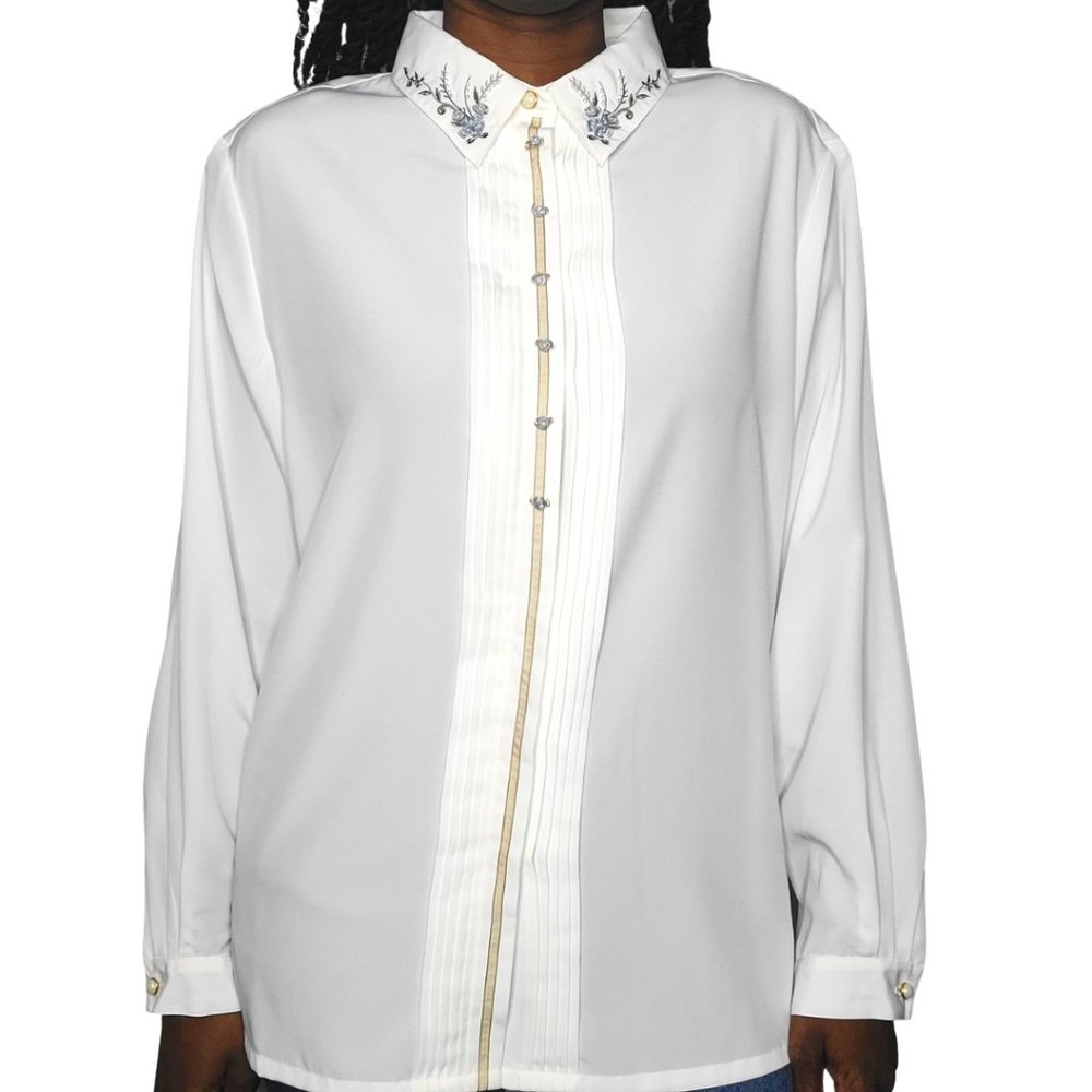Koret Cream Floral Button Down Shirt